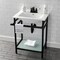 Kingston Brass VPB24187W40 24-Inch Ceramic Console Sink (4-Inch, 3-Hole), White/Matte Black VPB24187W40 - alternate 3